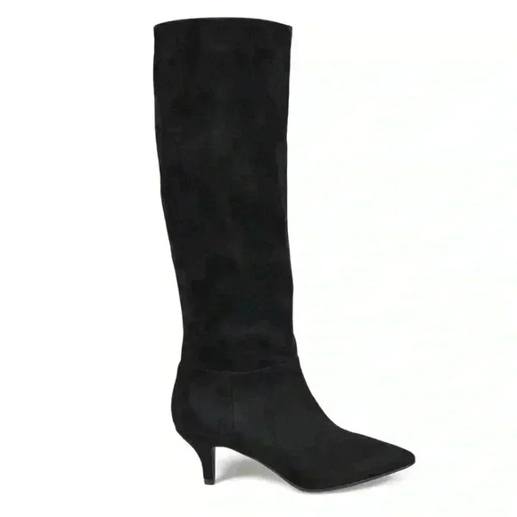 JOURNEE  Grey Black Padded Vellia Pointed Toe Kitten Heel Dress Boot Size 6 WC - Picture 10 of 11